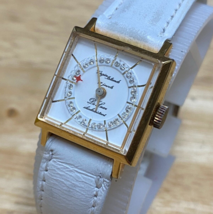 VTG Virgin Island Lady Mystery Dial Gold Tone Leather Hand-Wind Mechanical Watch - £25.24 GBP
