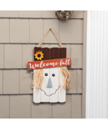 Welcome Fall Scarecrow Door Hanger Sign Autumn Harvest Hanging Wooden Wa... - $249.36 MXN