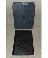 Allett Wallet Onyx Black Leather, Slim with Coin Pocket RFID Blocking NEW - $918.74 MXN