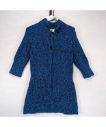 Kenneth Cole NY Women&#39;s M Wool-Blend Blue &amp; Black Knit Cardigan, 3-Butto... - $26.00