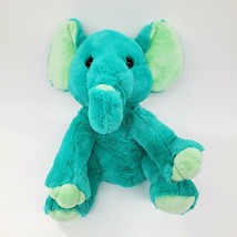 Impact Plush Elephant Teal Green Sitting Soft 14&quot;  Plush Stuffed Animal ... - £11.78 GBP