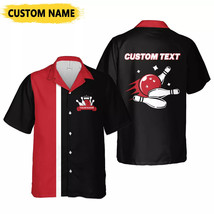 Vintage Personalize Custom Name Bowling Strike Bowling Team Aloha Hawaiian Shirt - £8.23 GBP+