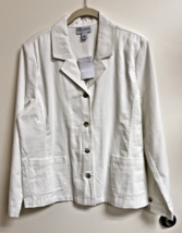 New The TOG Shop Off White/White Suit Jacket SZ L Business Patch Pockets - $18.32