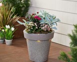 Plow &amp; Hearth 16&quot; Round Speckled Planter with LED Uplighting - $58.18