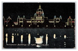 Parliament Buildings at Night Victoria BC Canada UNP DB Postcard B19 - £2.30 GBP