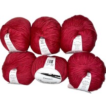 Lot of 6 Classic Elite Desert Thick Thin Single Ply Worsted Wool Yarn Red 2088 - £29.75 GBP