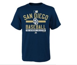 Majestic Youth San Diego Padres On-Field Short Sleeve T-Shirt, Navy,Medium 10/12 - £13.95 GBP