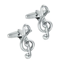 Treble Clef Cufflinks Music Musician Groom Wedding Father&#39;s Day New W Gift Bag - £9.61 GBP