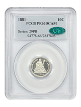 1881 10C PCGS/CAC PR66DCAM - £4,675.48 GBP