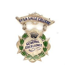 Antique De La Salle College Gen Excellence 2nd Year Commercial 1922 Medal Brooch - £276.97 GBP
