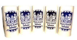 5 Paulaner Salvator München Munich salt-glazed German Beer Steins - £39.92 GBP