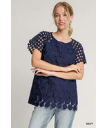 Umgee Full Size Mixed Polka Dot Lace Raglan Sleeve Boxy Cut Top Plus Size - $938.61 MXN+