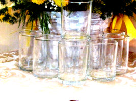 TEA LIGHT CANDLES &amp; MIXED clear GLASS holders 2.5" tall price for 11 (of... - $5.50