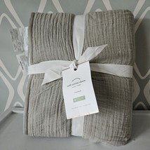 Pottery Barn Gray Soft Cotton Handcrafted Quilted Pillow Sham Standard NEW - $29.69