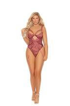Elegant Moments Lace slip on teddiette with strappy front detail, underwire cups - £36.07 GBP