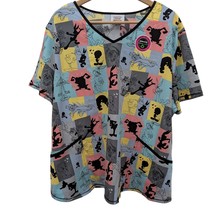 Looney Tunes Bugs Bunny Tweety Space Jam Patchwork Medical Nurse Scrub T... - $49.99