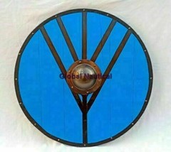 Viking Armour Shield Fully Functional Medieval sky Blue shield For Battl... - £120.32 GBP