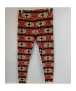 NWOT LuLaRoe One Size Leggings Black With Multi-Color Abstract Totem Design - $21.50 CAD
