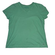 Life is Good Green V-Neck Crusher Tee Solid Short Sleeve T-shirt Womens XL - £14.32 GBP