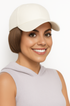 SHORT HAT WITH HAIR by HENRY MARGU, Beige Baseball Cap *ALL HAIR COLORS*... - $108.00