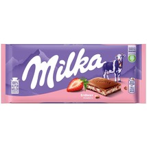 MILKA chocolate bar: STRAWBERRY YOGHURT - 100g -FREE SHIPPING - £7.11 GBP