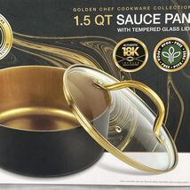 Parini INDUCTION ready Saucepan Cookware 1.5 Qt 18K GOLD w/Clear Glass L... - $12.91