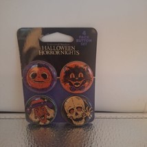 Universal Studios Halloween Horror Nights Spooky 4 Piece Button Pin Set - NEW - £8.74 GBP