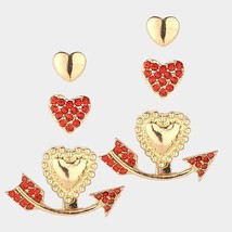 Heart arrow ear jacket stud set - €7,23 EUR