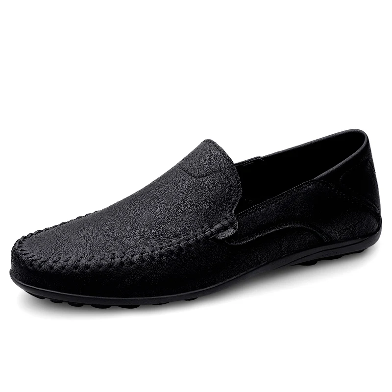 Leather Men Casual Shoes Hollow out Moccasins Men Breathable Slip on Dri... - £26.50 GBP