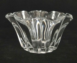 Vintage Heisey Crystolite Clear Glass 5&quot; Crimped Dressing Sauce Bowl - $10.34