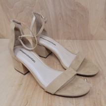 Amazon Essentials Womens Sandals Sz 9 M Beige Block Heels Ankle Strap Buckle - £18.33 GBP