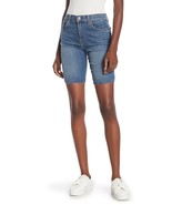 7 For All Mankind Blue Denim Short High Rise Raw Hem Bermuda SZ 24 NWT $149 - $69.00