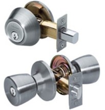 Master Lock TUCO0615 Tulip Style Knob Entry Door Lock w/ Deadbolt, Satin... - $24.35