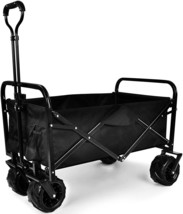 Heavy Duty Folding Portable Cart Wagon with 7\&#39;\&#39; Widened All-Terrain Wheels - £121.07 GBP