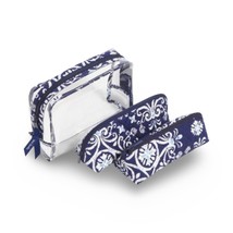 3 Pc Vera Bradley Cosmetic Cases Organizer Makeup Bag Mfg $59 - £30.46 GBP