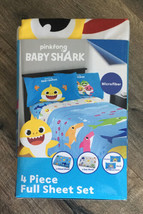 Pinkfong BABY SHARK Microfiber 4 Piece Full Sheet Set. Brand New / Unopened. - $19.75