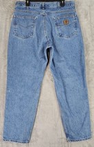Carhartt Jeans Mens 38 X 30 Blue Denim Worn Grunge Outdoor Workwear Pants - $45.53