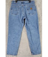Carhartt Jeans Mens 38 X 30 Blue Denim Worn Grunge Outdoor Workwear Pants - £35.82 GBP