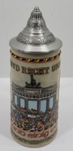 Vintage Einigkeit und Recht und Freiheit Lidded Pewter Beer Stein Mug Ge... - $29.02