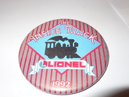 LIONEL RAILROAD CLUB INSIDE TRACK  3&quot; BUTTON 1992  - EXCELLENT SHAPE- H27 - $3.05