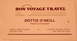 Bon Voyage Travel Agency Vintage Business Card Tucson Arizona bc7 - £3.05 GBP