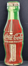 Vintage Coca-Cola Bottle Metal Thermometer - 17&quot; Tall - Die-Cut Original - £80.80 GBP