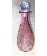 Pink Glass Bottle  Decorative Pebble With a cut glass Stopper 7 in tall ... - $218.68 MXN