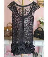 Guess Dress Women&#39;s 2 Lace Ruffled Overlay Floral Cap Sleeve Short Cocktail - $951.31 MXN