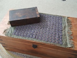 1800s antique YO YO FABRIC Table Runner Mat Dresser Scarf Rug americana AAFA - £174.40 GBP