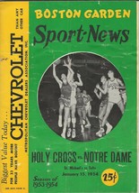ORIGINAL Vintage 1954 Boston Garden Sports News Holy Cross Notre Dame Ba... - £38.82 GBP