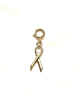 14k Gold Ribbon Pendant Charm With Lock Clasp - £31.64 GBP