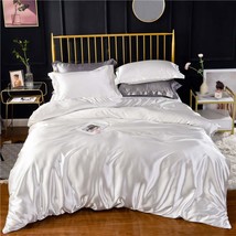 White Ivory Luxury Silk Bedding Set. Include Silk Duvet Cover, Silk Pillow Sham  - £62.01 GBP