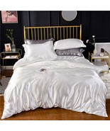 White Ivory Luxury Silk Bedding Set. Include Silk Duvet Cover, Silk Pill... - £63.23 GBP