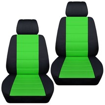 Front set car seat covers fits Ford Fiesta 2011-2019  black and lime green - £53.33 GBP